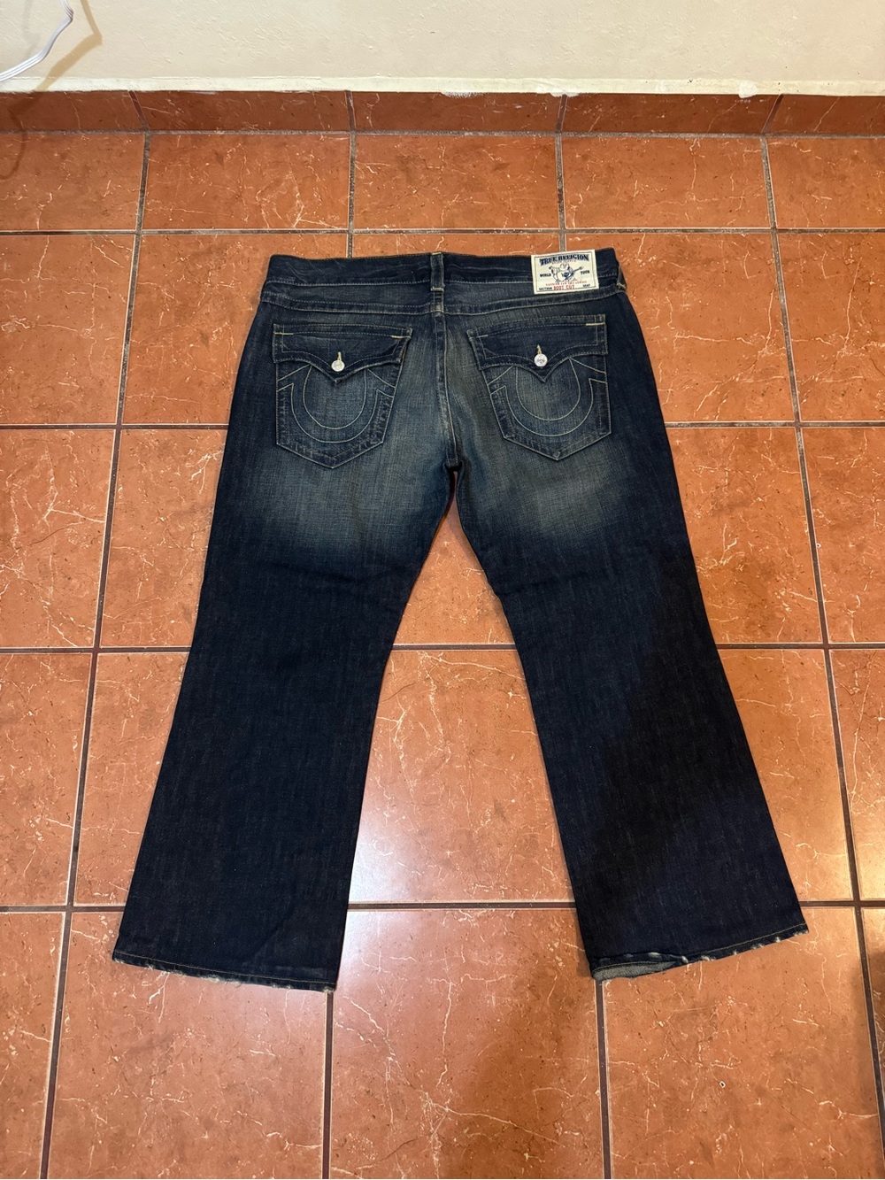 True Religion Dark Blue Wide Leg Jeans